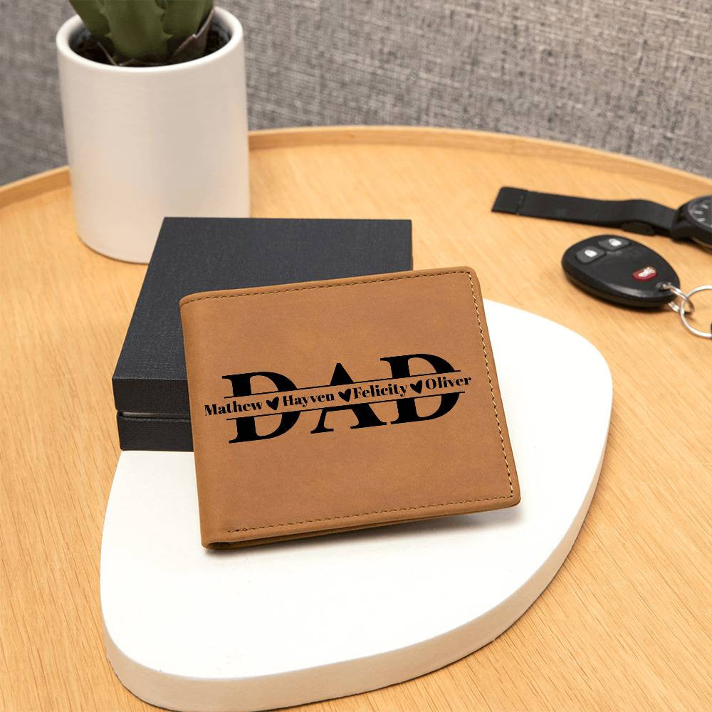 Dad Personalized Graphic Leather Wallet