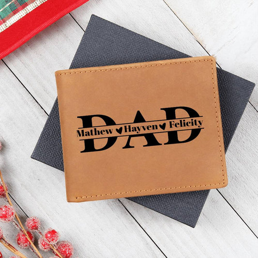 Dad Personalized Graphic Leather Wallet