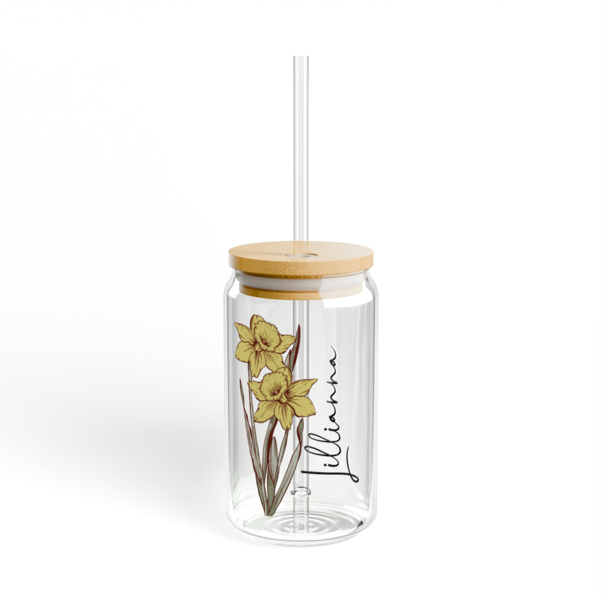 Personalized Birth Flower Tumbler With Name Birth Flower Glass Coffee Cup Mothers Day Gifts for Her Birthday Bridesmaid Proposal Party Favor